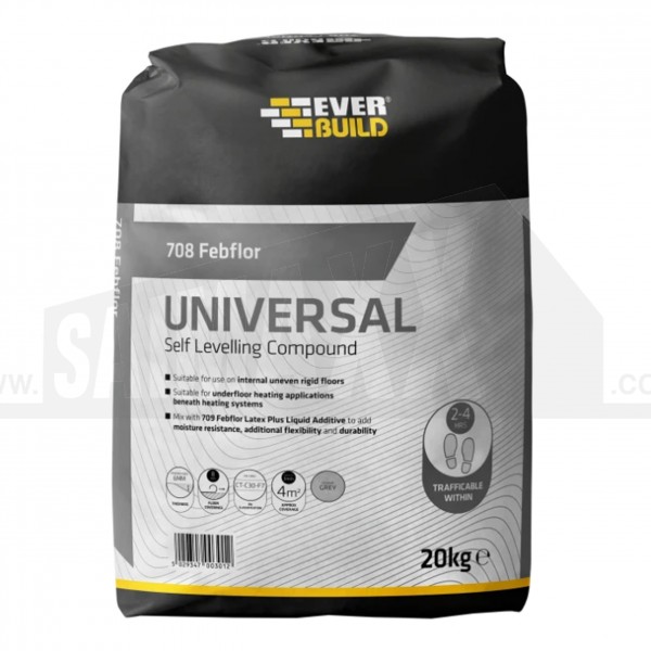 Everbuild 708 Febflor Universal Self Levelling Compound Grey 20Kg Bag
