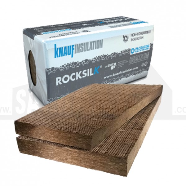 Knauf RockSilk Insulation RS45 Building Slab 75mm Thick (1200x600mm - 4.32m2)