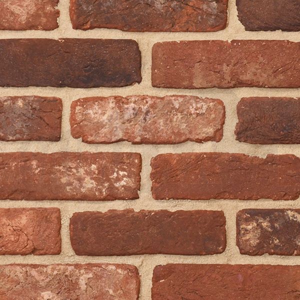 Vintage Red Black Tumbled Stock Facing Brick Metric 65mm