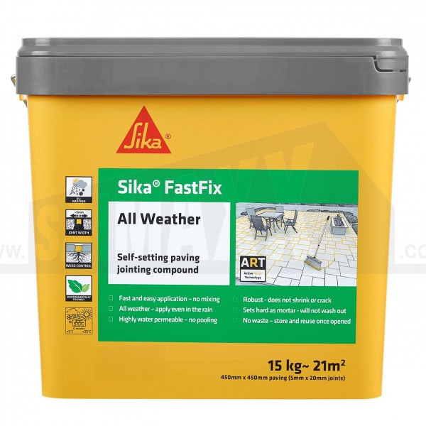 Sika FastFix All Weather Self Setting Paving Jointing Compound 15Kg FLINT