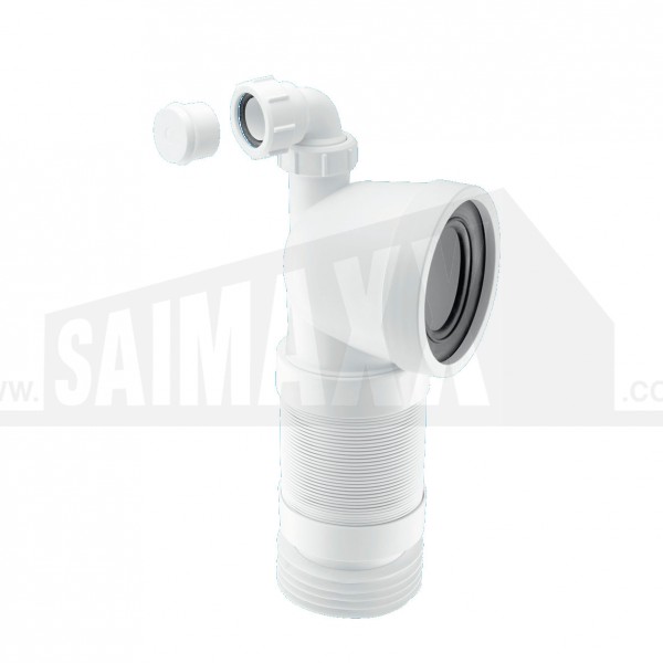 McAlpine 90 Degree Flexible Extendable Pan Connector 4" & 1.25" Inlet WC-CON8F