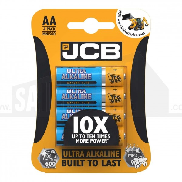JCB Ultra Alkaline 1.5v Batteries 4pc AA