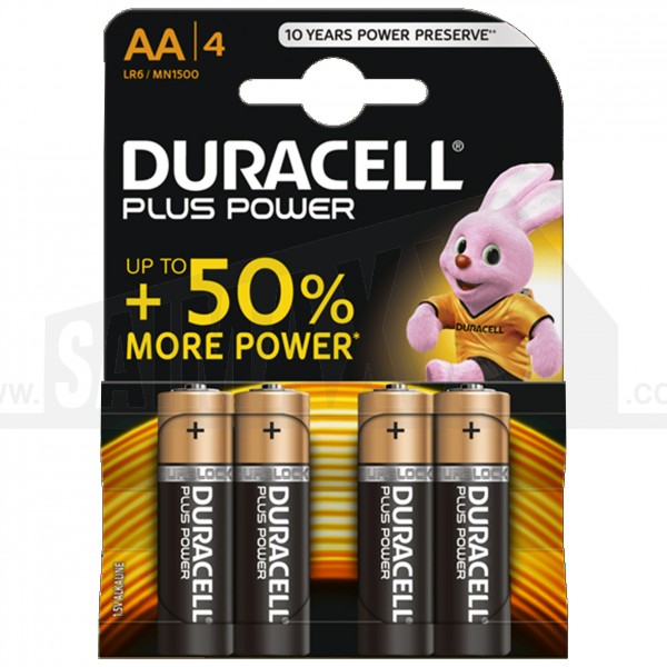 Duracell Plus Power Batteries 4pc AA