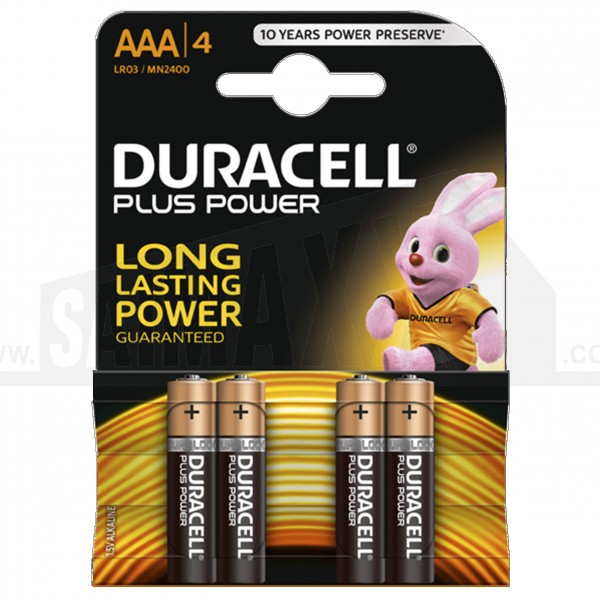 Duracell Plus Power Batteries 4pc AAA