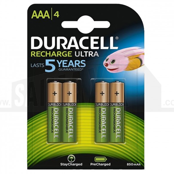 Duracell Rechargeable Batteries 900mAh (1.2V) 4pc AAA