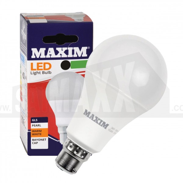 Maxim LED GLS Pearl BC/B22 (Bayonet Cap) Bulb WARM WHITE 10w=60w