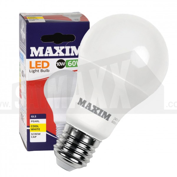 Maxim LED GLS Pearl ES (Large Screw) Bulb COOL WHITE 10w=60w