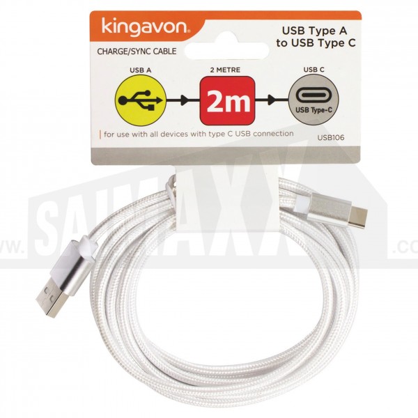 Kingavon USB-A to USB-C Charge & Transfer Cable 2m