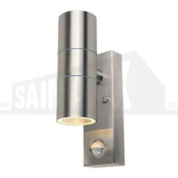 Powermaster Dual Illumination PIR SENSOR Wall Light Stainless Steel