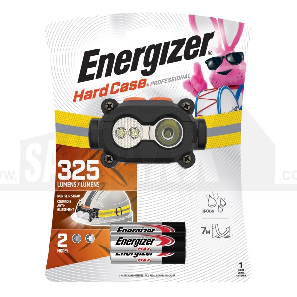 Energizer HARD CASE Headlamp 325 Lumens ( Non Slip strap for Helmets)