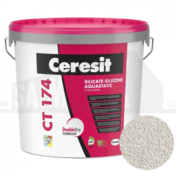 Ceresit CT174 Silicate Silicone Render 1.5mm 25kg Tub BASE Standard