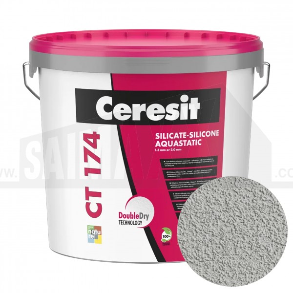 Ceresit CT174 Silicate Silicone Render 1.5mm 25kg Tub MID GREY