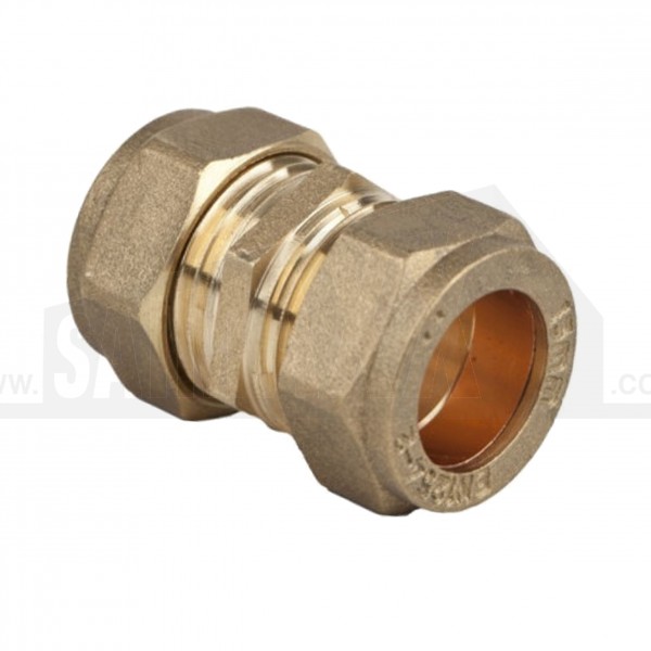 Compression Brass Straight Coupling 42mm