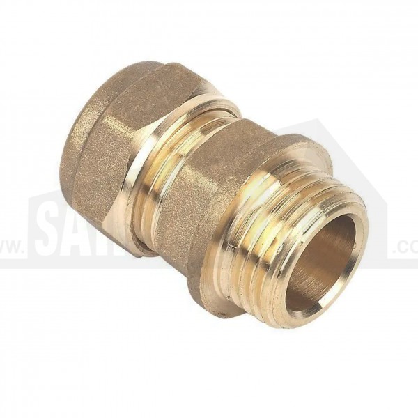 Compression Brass Male Iron Coupling 22mm x 1"