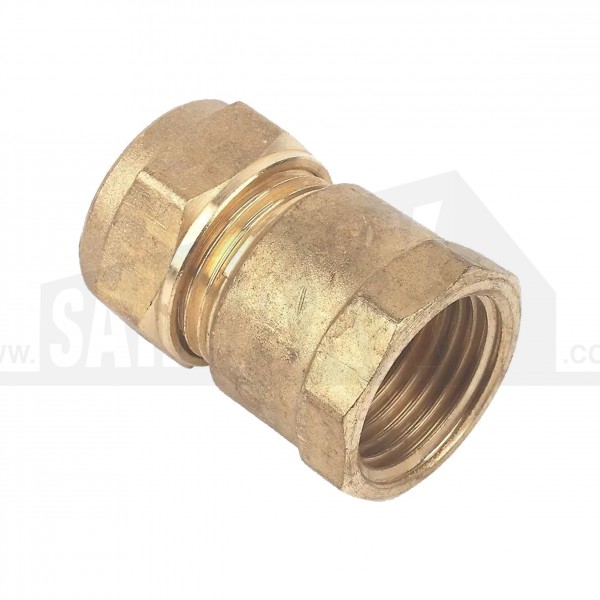 Compression Brass Female Iron Coupling 22mm x 3/4"