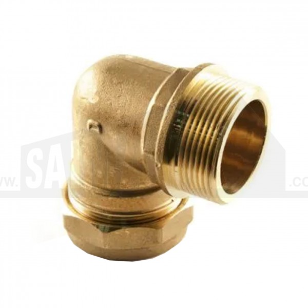 Compression Male Iron 90degree Elbow (Bend) 28mm x 1" Brass