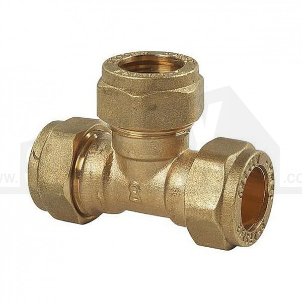 Compression Brass Equal Tee 35mm