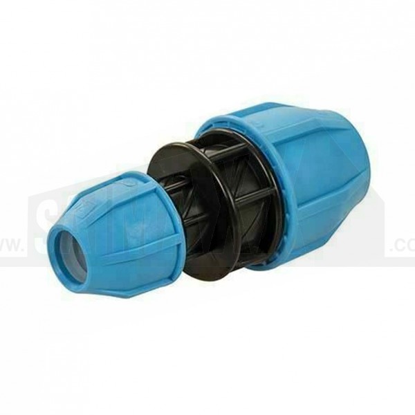 Blue MDPE Compression 32 x 25mm Reducing Coupling 1pc