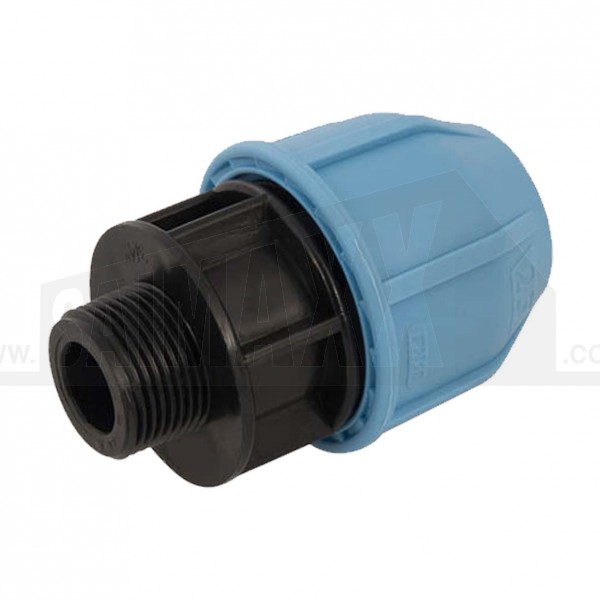 Blue MDPE Compression Male Threaded Coupling Adaptor