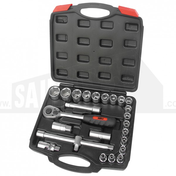 Hilka 25pc 1/2" Drive Socket Set (in carry case)