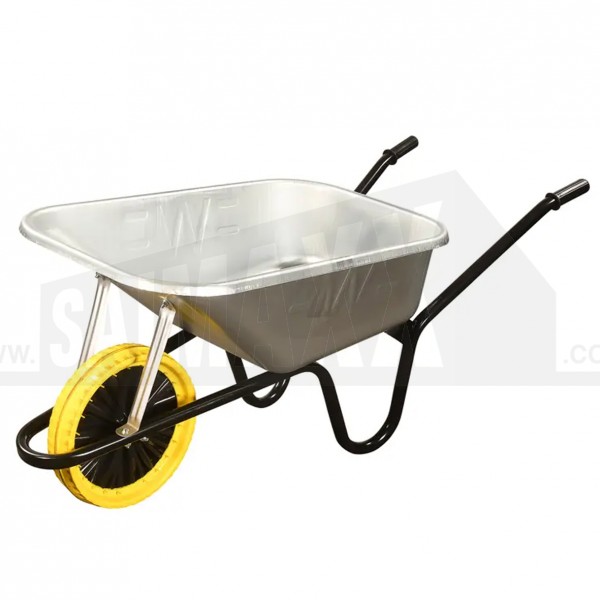 Walsall Professional Galvanised Steel Wheelbarrow with Puncture Proof Wheel 120L