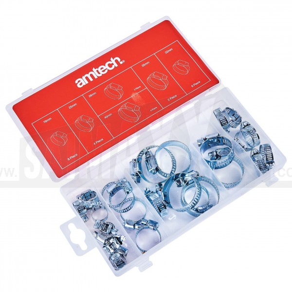 Amtech 26pc Hose Clamp Assortment Set
