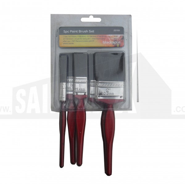 Blackspur 5pc Paint Brush Set (0.5,1",1.5",2" & 2.5")