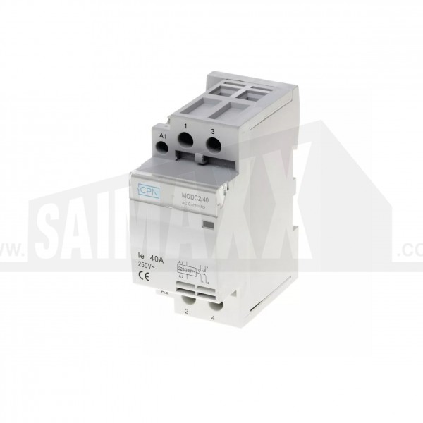CPN Modular Contactor 40 Amp 2 Pole c/w Spacer