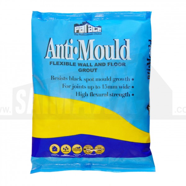 Palace Anti Mould Flexible Wall & Floor Tile Grout GREY 3kg