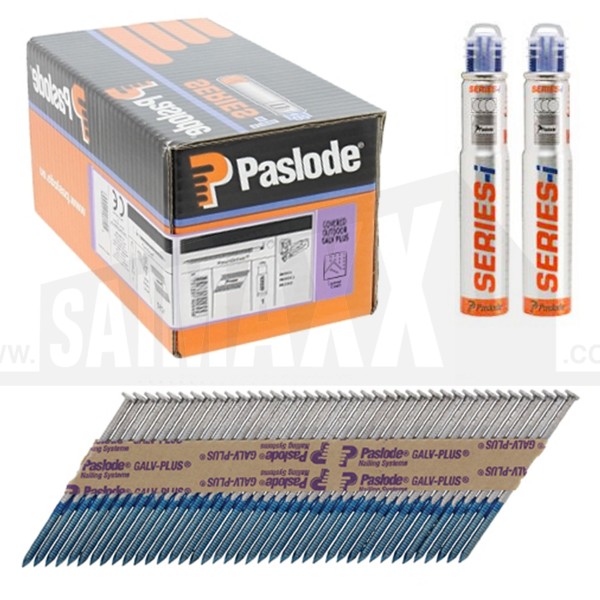 Paslode i-Series IM360 Nails & Gas Ring Shank Galvanised 63mm 1100pcs