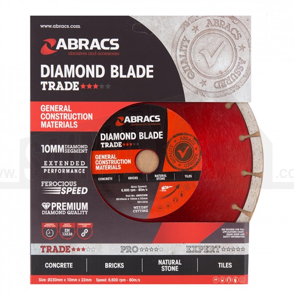 Abracs 10mm Diamond Segmented TRADE Cutting Disc 230mm (9")