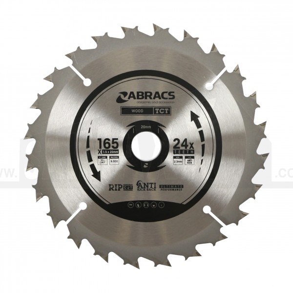 Abracs TCT Circular Saw Blade 165mm x 20mm x24T Teeth
