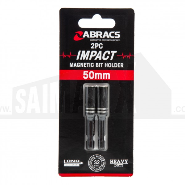 Abracs 2pc Impact Magnetic Bit Holder 50mm (overall length)