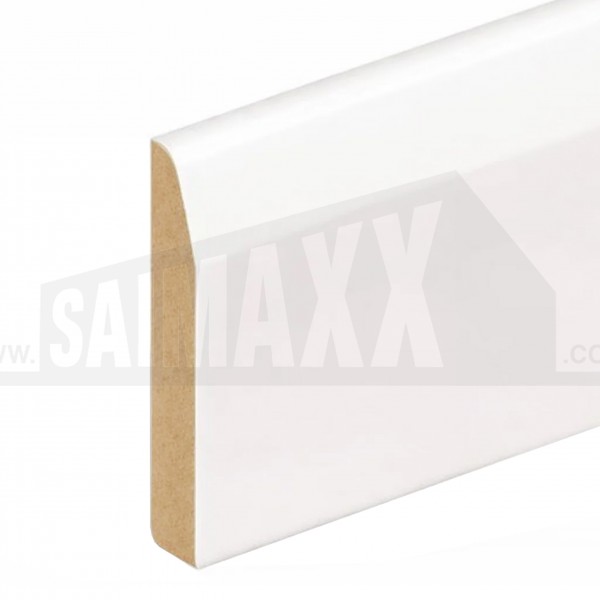 18 x 119mm (4.2m) Bullnose & Chamfered Skirting DUAL SIDED White Primed MDF
