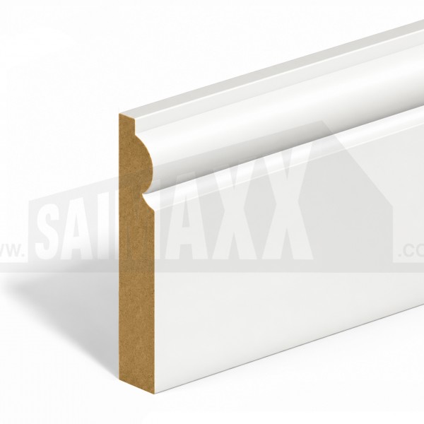 18 x 144mm (4.2m) Torus Skirting White Primed MDF Per Piece