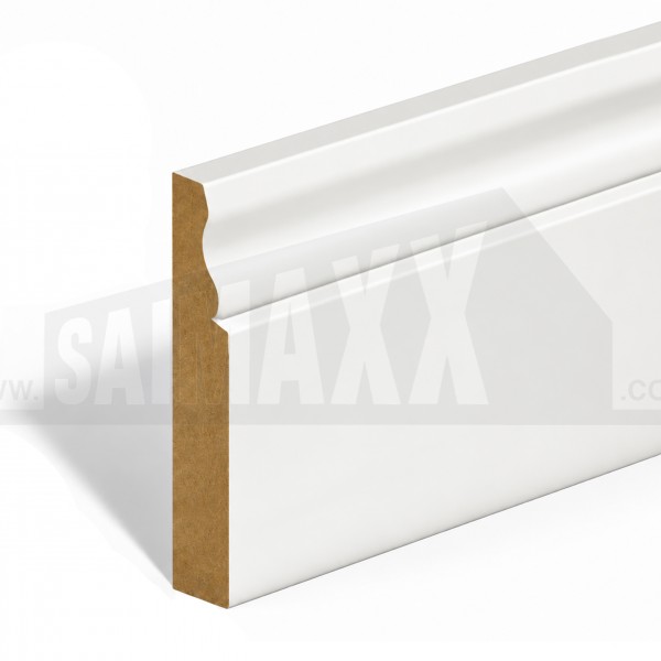 18 x 144mm (4.2m) Ogee Skirting White Primed MDF Per Piece