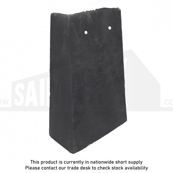 Marley Plain Concrete Roof Tile 90deg Angle RIGHT Hand Smooth Grey