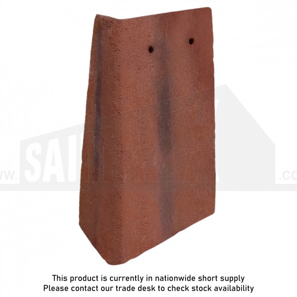 Marley Plain Concrete Roof Tile 90deg Angle RIGHT Hand Old English Red (Smooth)