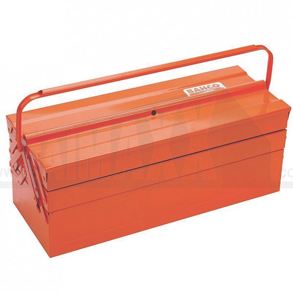 Bahco Orange Cantilever Metal Tool Box with 5 Compartments 550mm