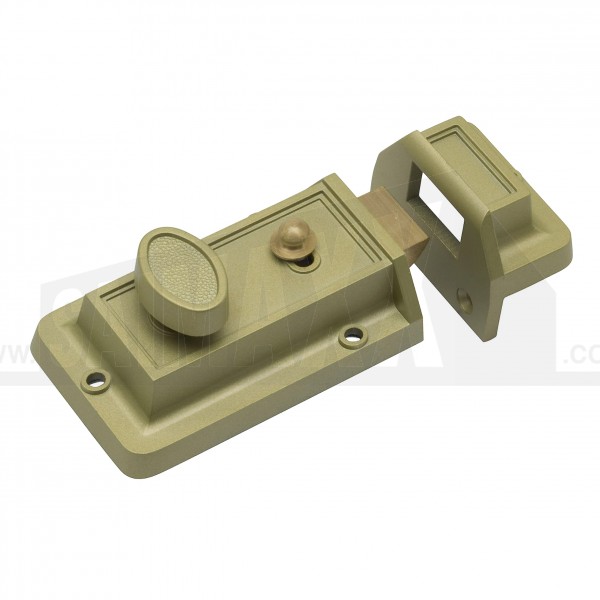 Sterling Traditional Nightlatch Door Lock 60mm Backset with 2 Keys Champagne