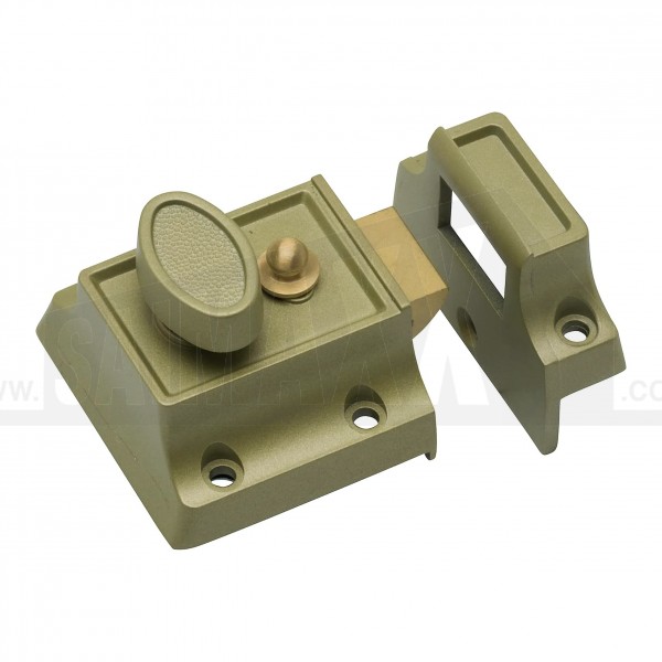 Sterling Traditional Nightlatch Door Lock 40mm Backset with 2 Keys Champagne