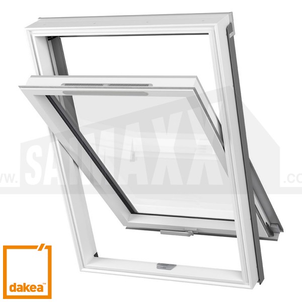 Dakea Better Safe Roof Window KAV M6A B1010 78x118cm Centre Pivot WHITE Painted
