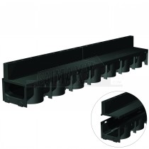 Manthorpe Smart Drain SLOTTED Domestic Drain Channel 1m BLACK Plastic Grate