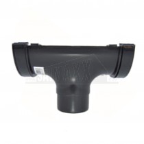 Halfround Gutter Running Outlet Black