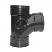 110mm Solvent Black Tee 92.5 degree Triple Socket