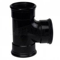 110mm Pushfit Black 90 Deg Tee Triple Socket