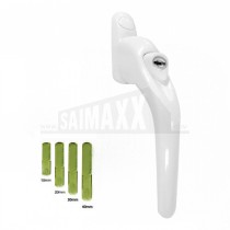 WindowParts WHITE Flexi Window Handle & 4 Spindles (Locking)