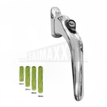 WindowParts CHROME Flexi Window Handle & 4 Spindles (Locking)