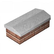 600 x 125mm (5" approx) Twice Weathered Concrete Coping