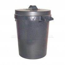 Heavy Duty Plastic Dustbin with Lid 90 Litre BLACK